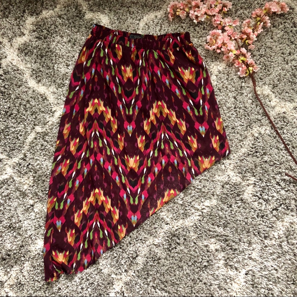 Jessica Simpson Multi Color Asymmetrical Skirt
